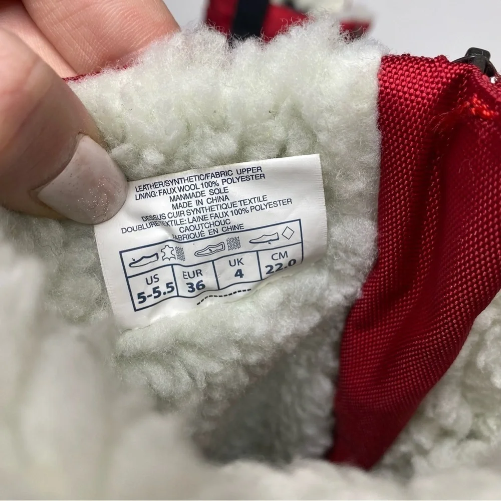 New! Pajar Grip Zip Red Lace Up Snow Boot 5 / 5.5
